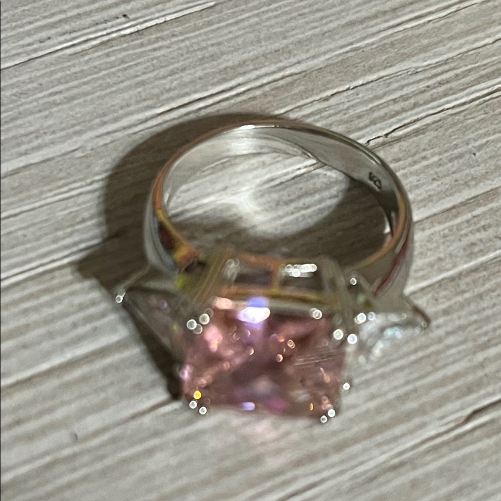 Pink CZ ring